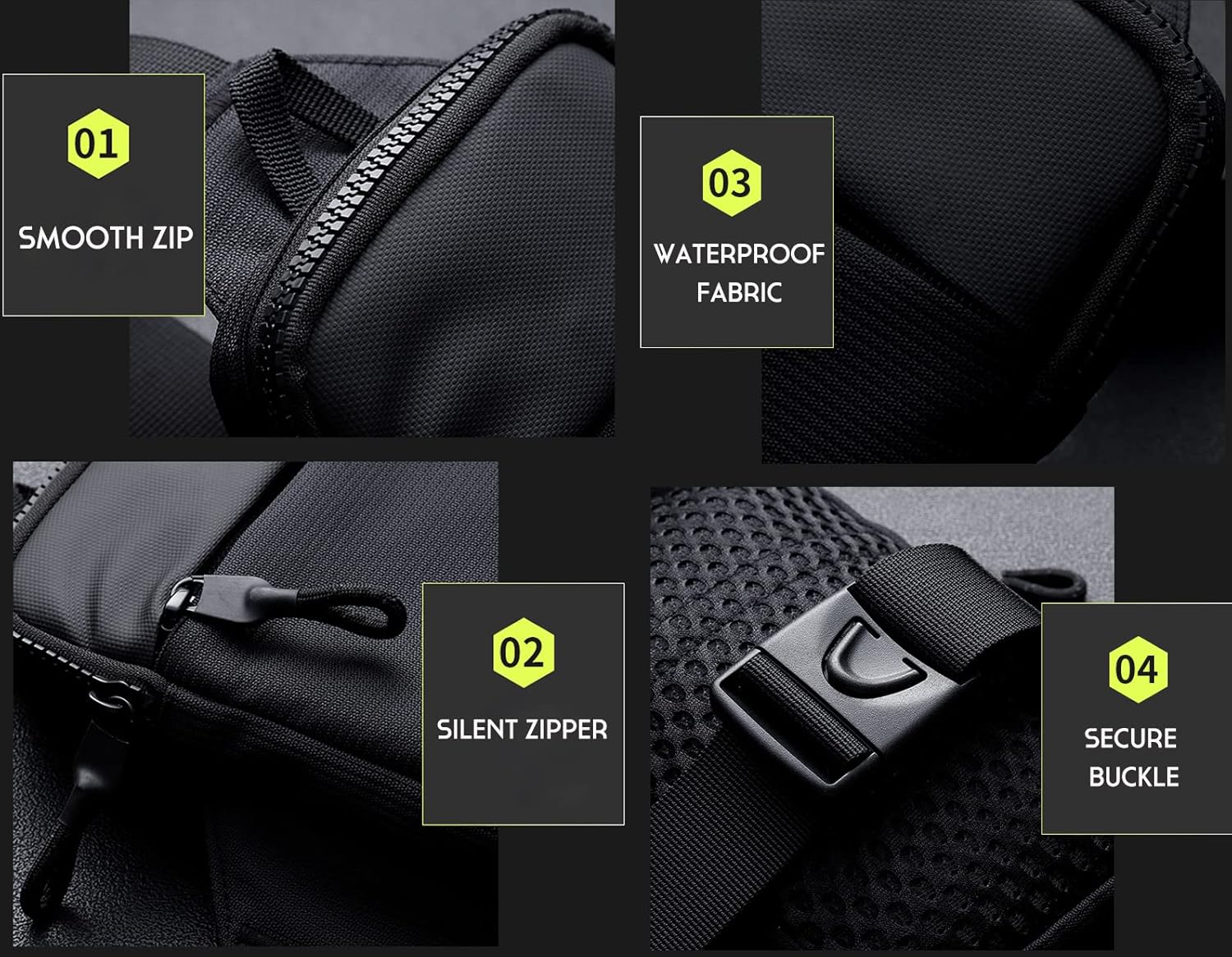 Mini Crossbody Sling Bag Chest Bag Dual Pocket Water Resistant Fanny Pack Running Phone Holder for Men Women Workout Travelling - Image 6