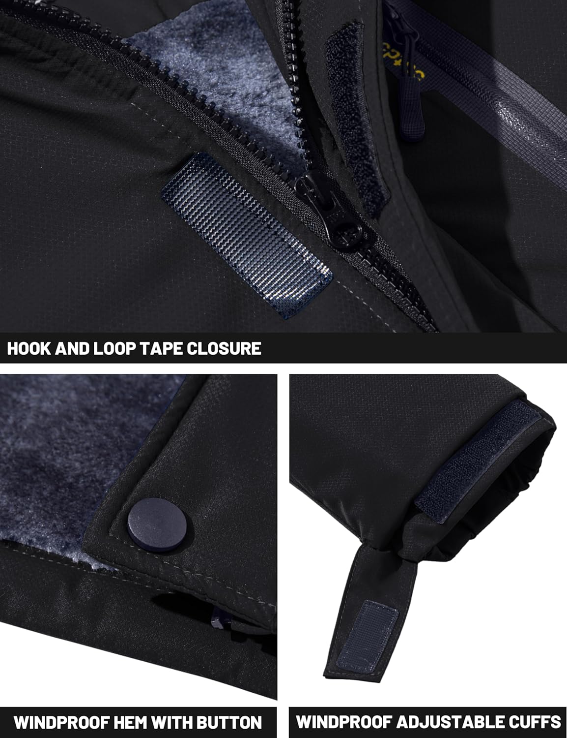 Men's Winter Skiing Jackets Water Resistant Fleece Coats Insulated Thermal Snowboard Jacket Parka Raincoat with Hood - Image 7