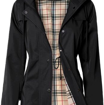Women’s Long Hooded Rain Jacket Outdoor Raincoat Windbreaker