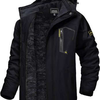 Men’s Winter Skiing Jackets Water Resistant Fleece Coats Insulated Thermal Snowboard Jacket Parka Raincoat with Hood